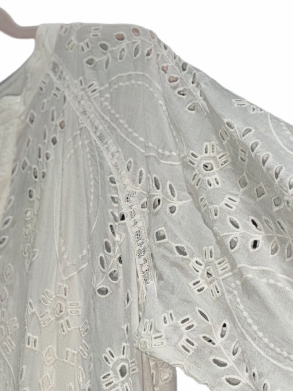 Johnny Was "Jade" White Sleeve Rayon Maxi Dress w white fitted slip-flawless xl - Picture 9 of 15
